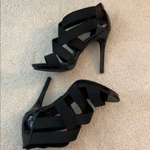 Black sandal heels